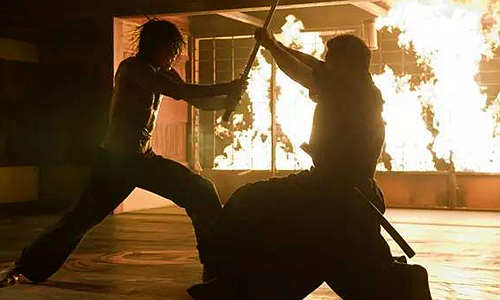 Japanese-style sword and ninja imagery inspired by the movie Ninja Assassin